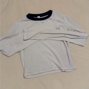 SKIMS cropped ribbed white long sleeve